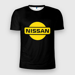 Футболка спортивная мужская Nissan yellow logo, цвет: 3D-принт