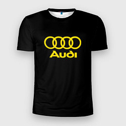 Мужская спорт-футболка Audi logo yellow