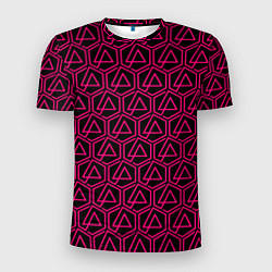Мужская спорт-футболка Linkin park pink logo