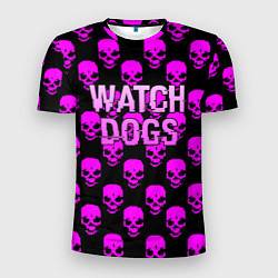 Мужская спорт-футболка Watch dogs neon skull