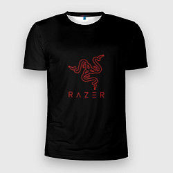 Мужская спорт-футболка Razer red logo