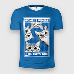 Мужская спорт-футболка Home is where the cats are