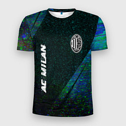Мужская спорт-футболка AC Milan glitch blue