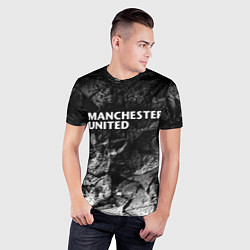 Футболка спортивная мужская Manchester United black graphite, цвет: 3D-принт — фото 2