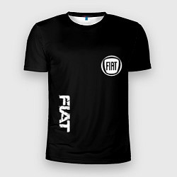 Мужская спорт-футболка FIAT logo white auto
