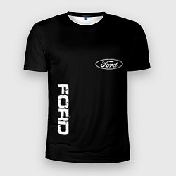 Мужская спорт-футболка Ford logo white steel