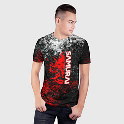 Футболка спортивная мужская Samurai брызги красок, цвет: 3D-принт — фото 2