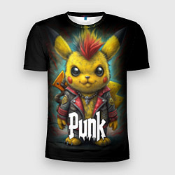 Мужская спорт-футболка Панк Пикачу в косухе