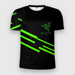 Мужская спорт-футболка Razer line green