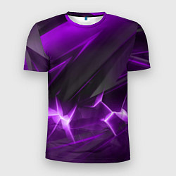 Футболка спортивная мужская Фиолетовая объемная абстракция, цвет: 3D-принт