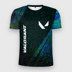 Мужская спорт-футболка Valorant glitch blue cybersport