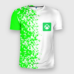 Мужская спорт-футболка Xbox кислотные зеленые краски