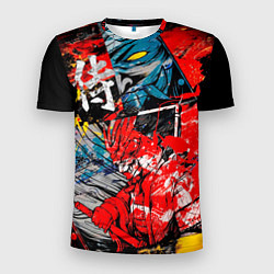 Футболка спортивная мужская Самурай и демон Они, цвет: 3D-принт