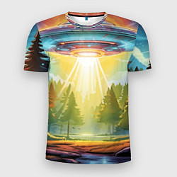 Футболка спортивная мужская UFO In The Forest, цвет: 3D-принт