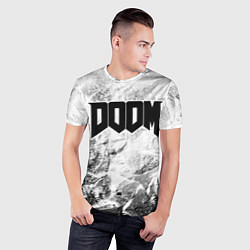 Футболка спортивная мужская Doom white graphite, цвет: 3D-принт — фото 2