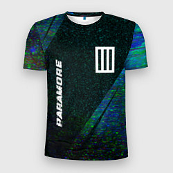 Футболка спортивная мужская Paramore glitch blue, цвет: 3D-принт