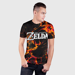 Футболка спортивная мужская Zelda red lava, цвет: 3D-принт — фото 2