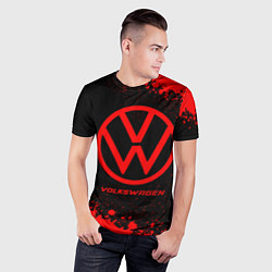 Футболка спортивная мужская Volkswagen - red gradient, цвет: 3D-принт — фото 2