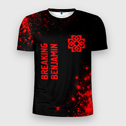Футболка спортивная мужская Breaking Benjamin - red gradient вертикально, цвет: 3D-принт