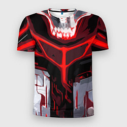 Мужская спорт-футболка Red stripes on a black and white background