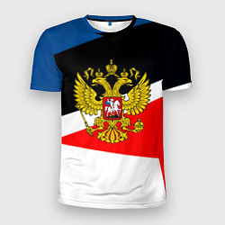 Мужская спорт-футболка Спортивная геометрия герб