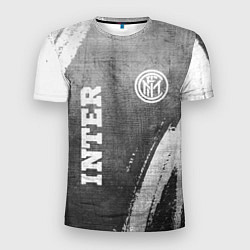 Мужская спорт-футболка Inter - grey gradient вертикально