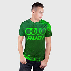 Футболка спортивная мужская Audi - green gradient, цвет: 3D-принт — фото 2