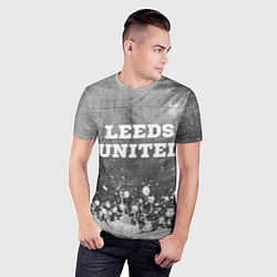 Футболка спортивная мужская Leeds United - grey gradient посередине, цвет: 3D-принт — фото 2