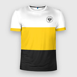 Мужская спорт-футболка Сокрушу пред ним врагов его герб черный