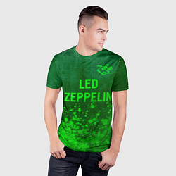 Футболка спортивная мужская Led Zeppelin - green gradient посередине, цвет: 3D-принт — фото 2