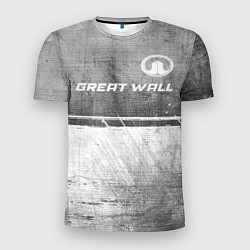 Мужская спорт-футболка Great Wall - grey gradient посередине