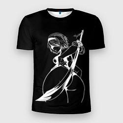 Мужская спорт-футболка 2B с катаной - Nier automata