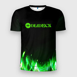 Футболка спортивная мужская Deadlock logo зеленый огонь, цвет: 3D-принт