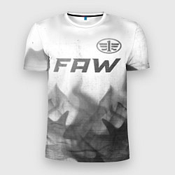 Футболка спортивная мужская FAW - white gradient посередине, цвет: 3D-принт