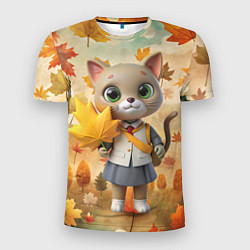 Мужская спорт-футболка Кошечка школьница