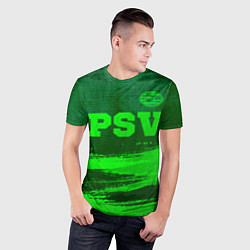 Футболка спортивная мужская PSV - green gradient посередине, цвет: 3D-принт — фото 2