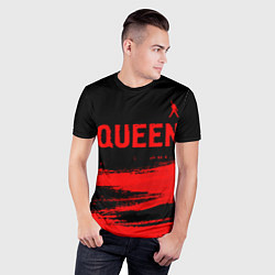 Футболка спортивная мужская Queen - red gradient посередине, цвет: 3D-принт — фото 2