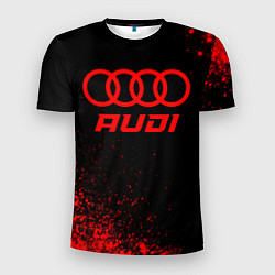 Мужская спорт-футболка Audi - red gradient