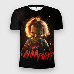 Мужская спорт-футболка Chucky wanna play?