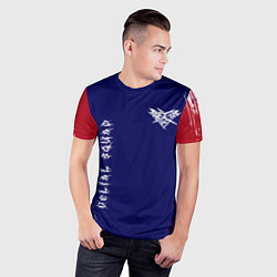 Футболка спортивная мужская Velial squad - red abstract, цвет: 3D-принт — фото 2