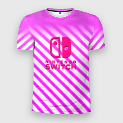 Мужская спорт-футболка Nintendo pink line