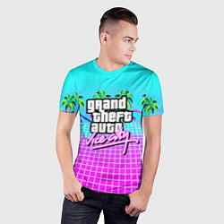 Футболка спортивная мужская Vice city tropic collection, цвет: 3D-принт — фото 2