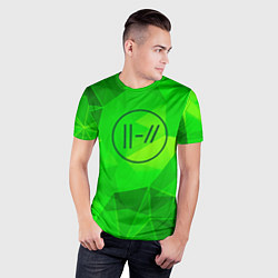 Футболка спортивная мужская Twenty One Pilots green poly, цвет: 3D-принт — фото 2