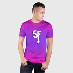 Футболка спортивная мужская Sally Face neon gradient, цвет: 3D-принт — фото 2