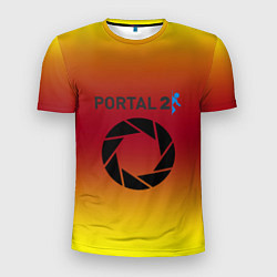 Мужская спорт-футболка Portal 2 gradient