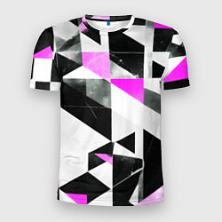 Футболка спортивная мужская Black and pink abstraction on a white background, цвет: 3D-принт