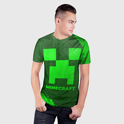 Футболка спортивная мужская Minecraft - green gradient, цвет: 3D-принт — фото 2