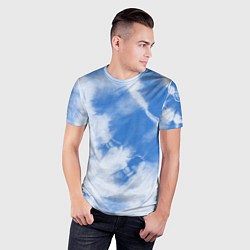 Футболка спортивная мужская Синий тай дай, цвет: 3D-принт — фото 2