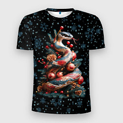 Футболка спортивная мужская Ёлка змея, цвет: 3D-принт