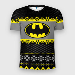 Мужская спорт-футболка Бэтмен новогодний